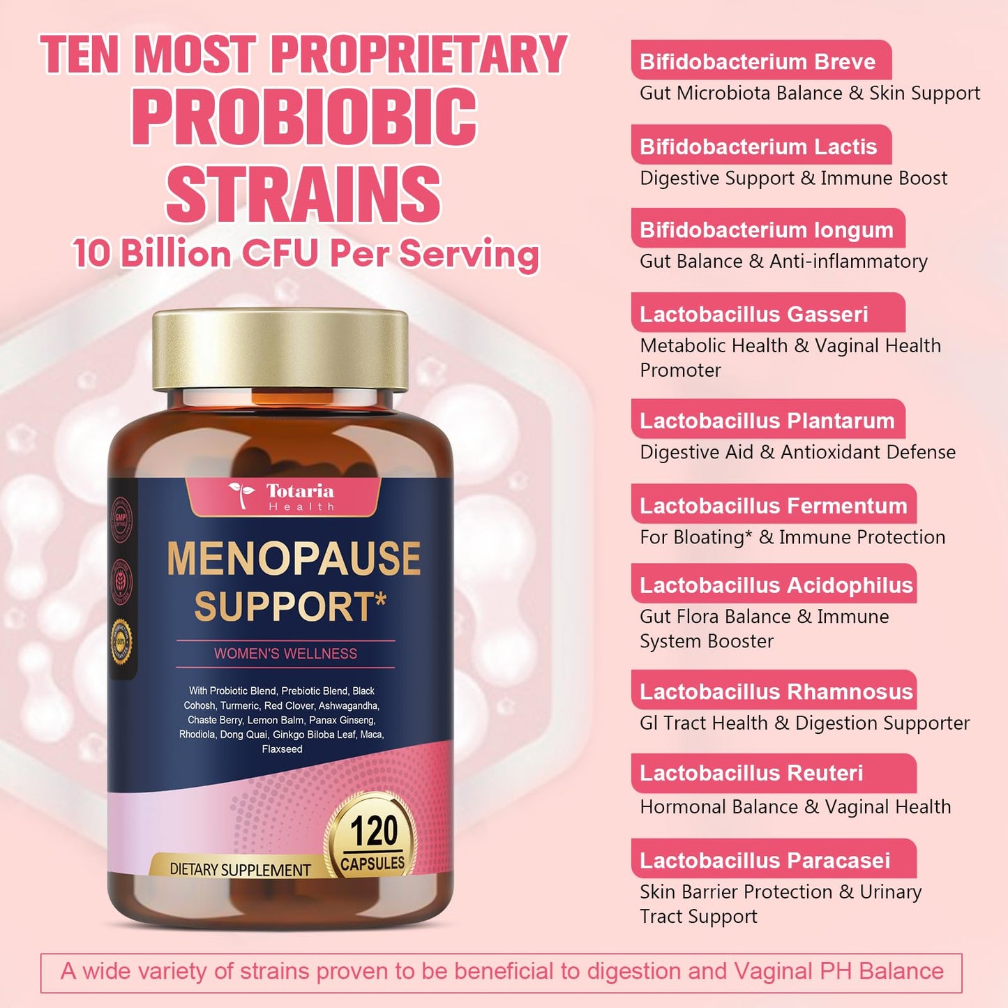 Totaria 40-in-1 Menopause Supplement for Women – Hormone Balance, Night Sweats Relief, 120 Capsules