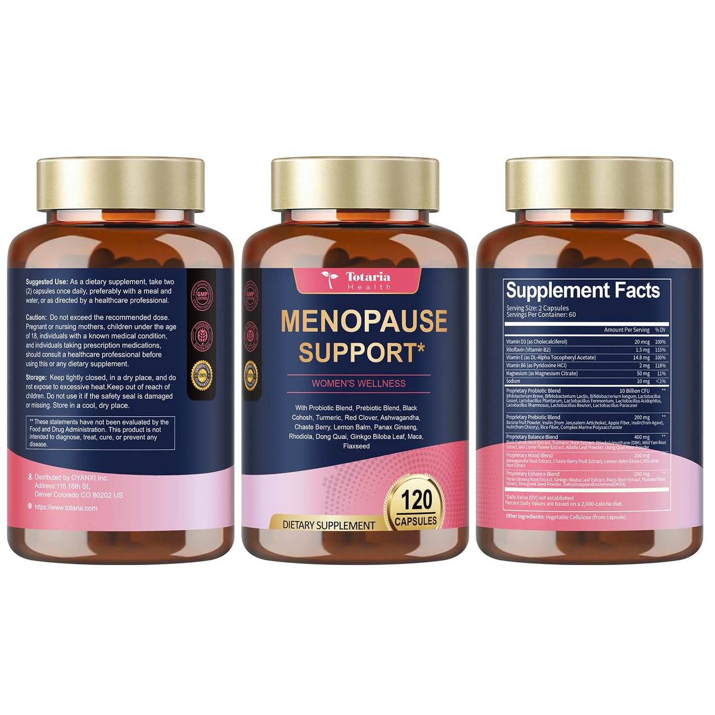 Totaria 40-in-1 Menopause Supplement for Women – Hormone Balance, Night Sweats Relief, 120 Capsules