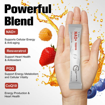 Totaria NAD+ Liquid Supplement 1500mg – 16-in-1 Anti-Aging NAD+ Formula (30 Packets)