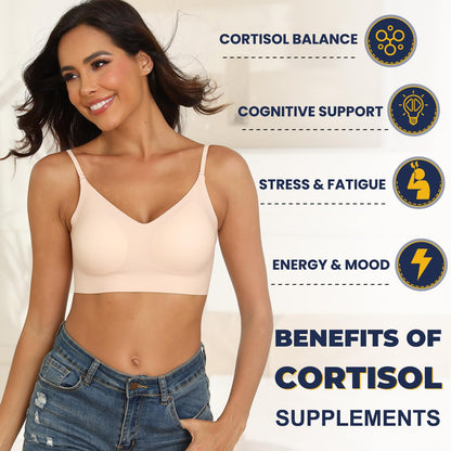 Totaria Cortisol Support with Ashwagandha, Magnesium, Rhodiola & L-Theanine - 120 Vegan Capsules (Women)