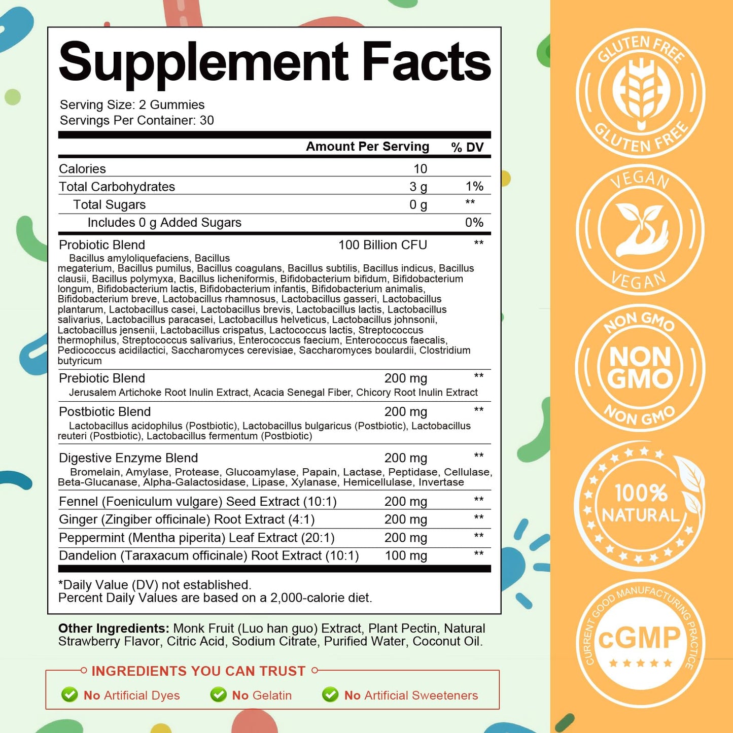 Totaria Sugar Free 5-in-1 Probiotic Gummies – 60 Count | Digestive & Immune Support | Vegan