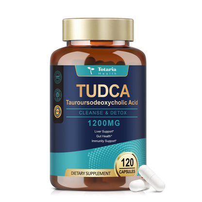 Totaria TUDCA Bile Salts 1200mg – 120 Capsules | Ultra-Strength Liver & Gallbladder Support | Vegan