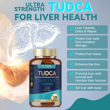 Totaria TUDCA 1200mg – Liver Support & Gut Health (120 Capsules)