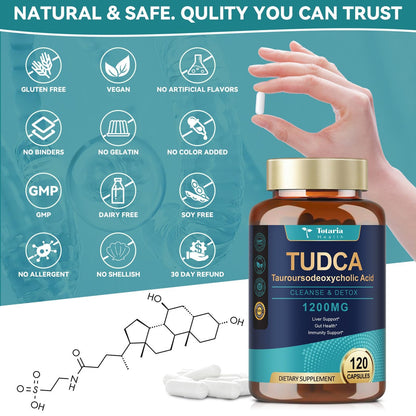 Totaria TUDCA 1200mg – Liver Support & Gut Health (120 Capsules)