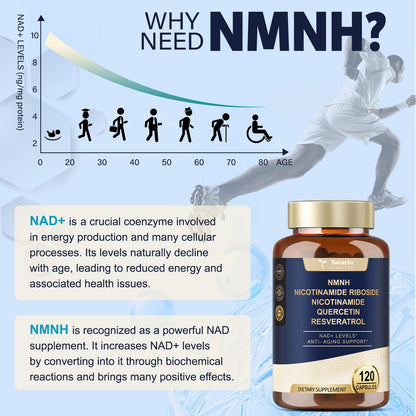 Totaria NMNH NAD+ Support with Quercetin & Resveratrol | 120 Capsules