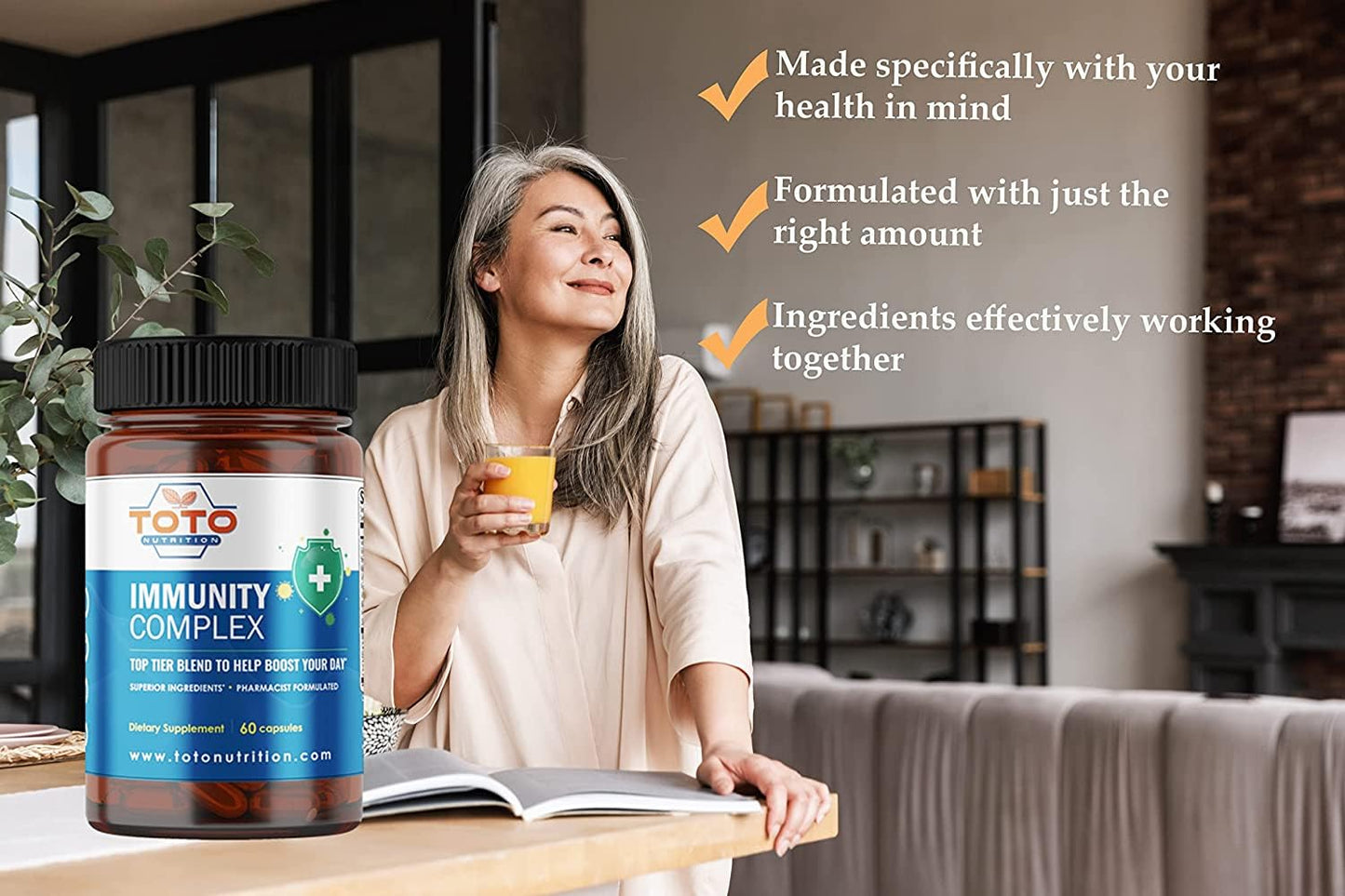 TotoNutrition Immunity Support Booster – 9-in-1 Vitamins & Herbal Formula