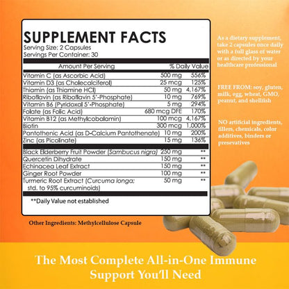 TotoNutrition Immunity Support Booster – 9-in-1 Vitamins & Herbal Formula