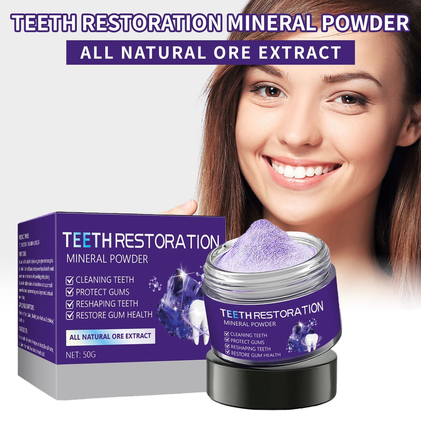 Tpyag Teeth Restoration Mineral Powder 50g – 2pcs | Strengthen Teeth & Gums