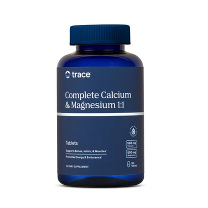 Trace Minerals Complete Calcium & Magnesium 1:1 – 120 Tablets for Bone Health