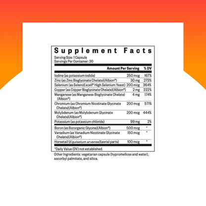 Seeking Health Trace Minerals Complex – 10 Essential Minerals, Iron-Free, 30 Capsules