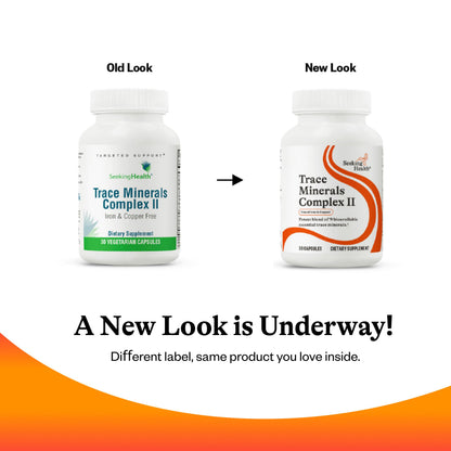 Seeking Health Trace Minerals Complex II: Immune & Brain Health, Zinc & Selenium, Iron- & Copper-Free (30 Capsules)