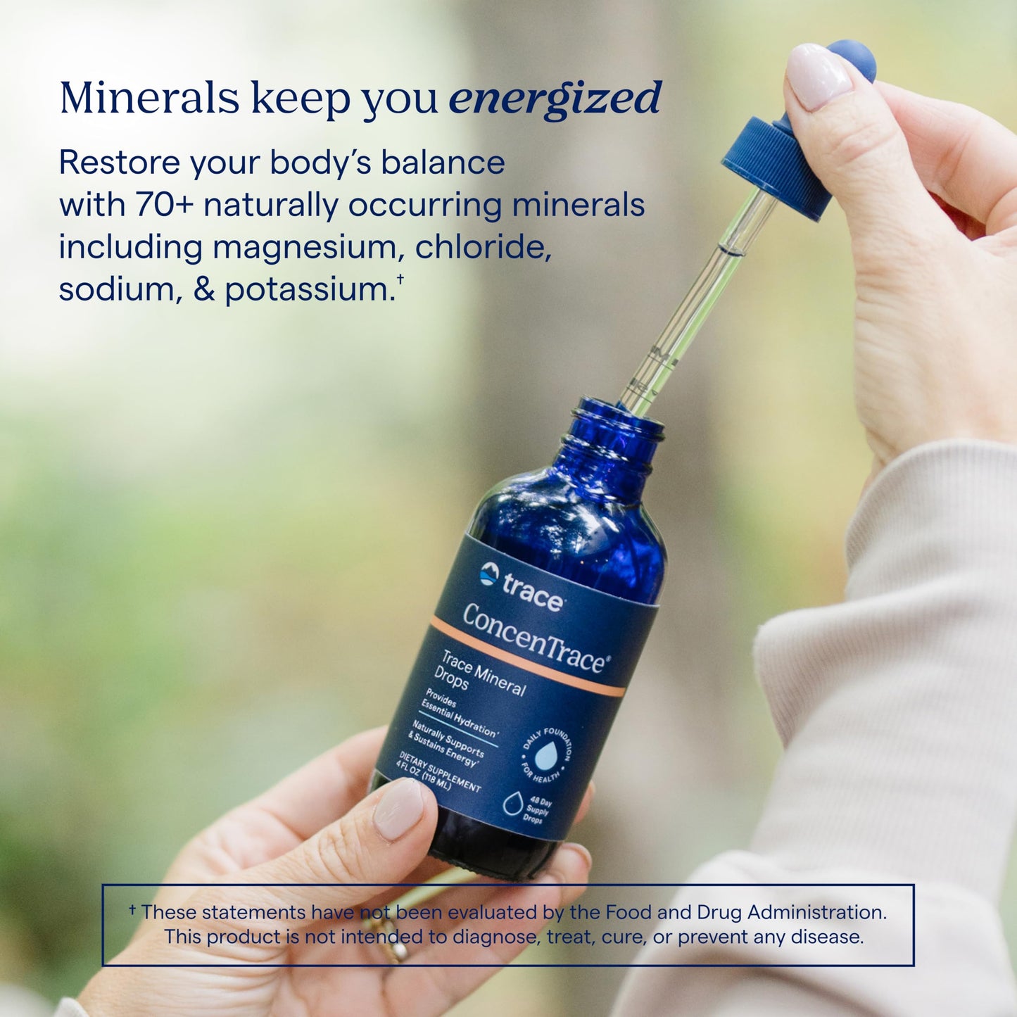 Trace Minerals ConcenTrace Trace Mineral Drops | Supports Energy, Digestion, Bone Health & Hydration, 70+ Ionic Trace Minerals w/Magnesium, Chloride & Potassium | Keto, Vegan & Non-GMO | 48 Servings