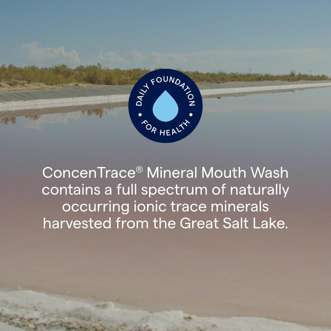Trace Minerals ConcenTrace Mineral Mouth Rinse – Mint, 10 oz (Pack of 2) | Alcohol Free, Vegan, Gluten Free, Non-GMO