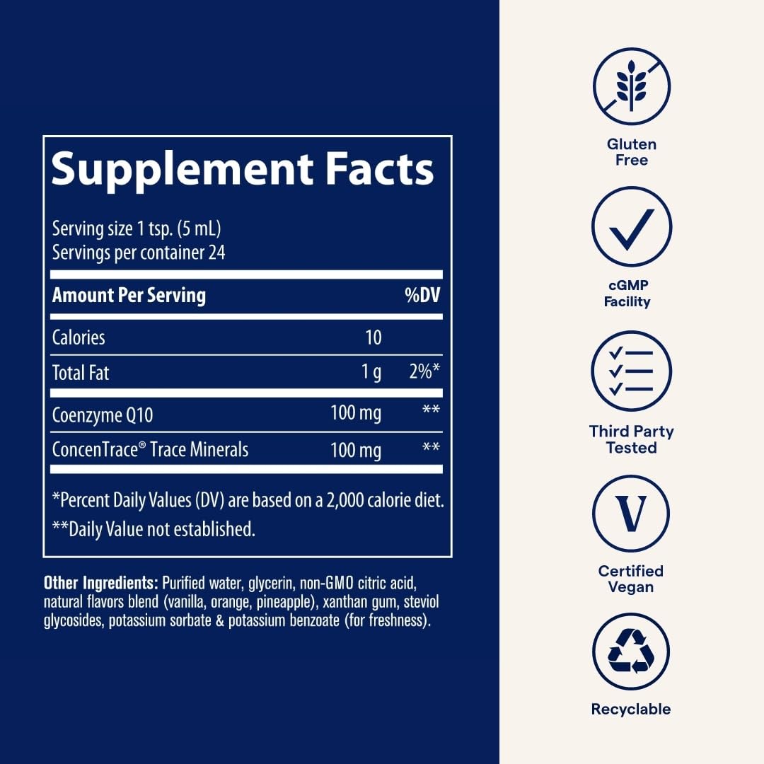 Trace Minerals CoQ10 – Cellular Health & Vitality, Cardio & Immune Support (Vegan & Gluten-Free)