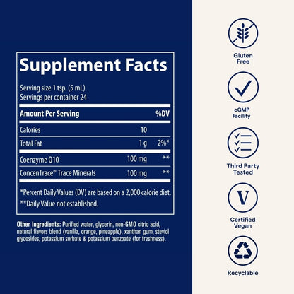 Trace Minerals CoQ10 – Cellular Health & Vitality, Cardio & Immune Support (Vegan & Gluten-Free)