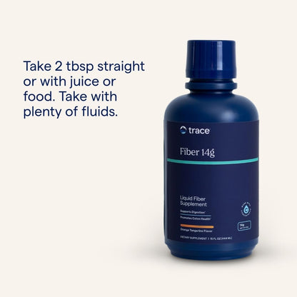 Trace Minerals Fiber 14g - Digestive Health & Colon Support | Gluten-Free, Vegan, Orange Tangerine Flavor | 15 fl oz