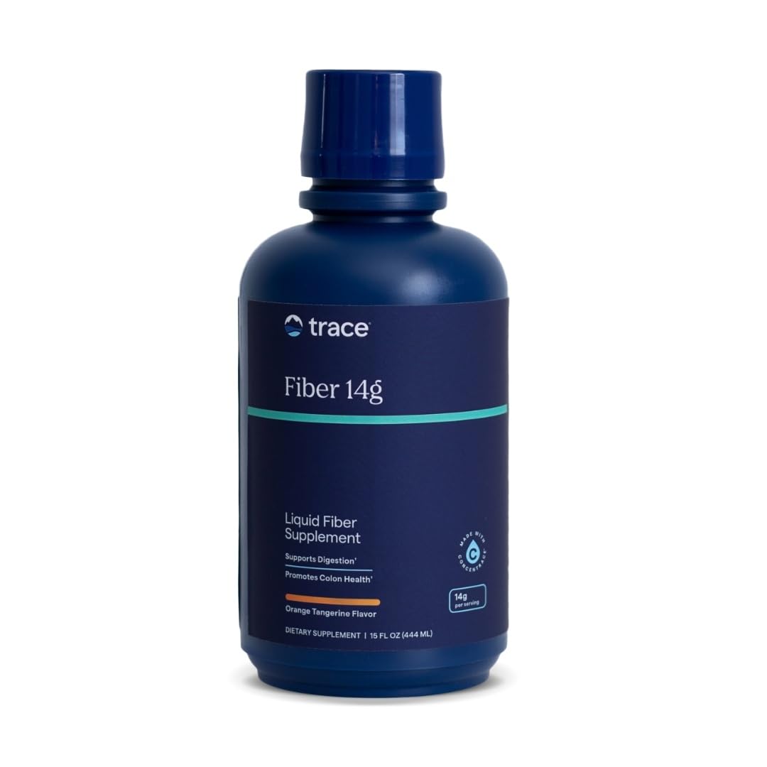 Trace Minerals Fiber 14g - Digestive Health & Colon Support | Gluten-Free, Vegan, Orange Tangerine Flavor | 15 fl oz
