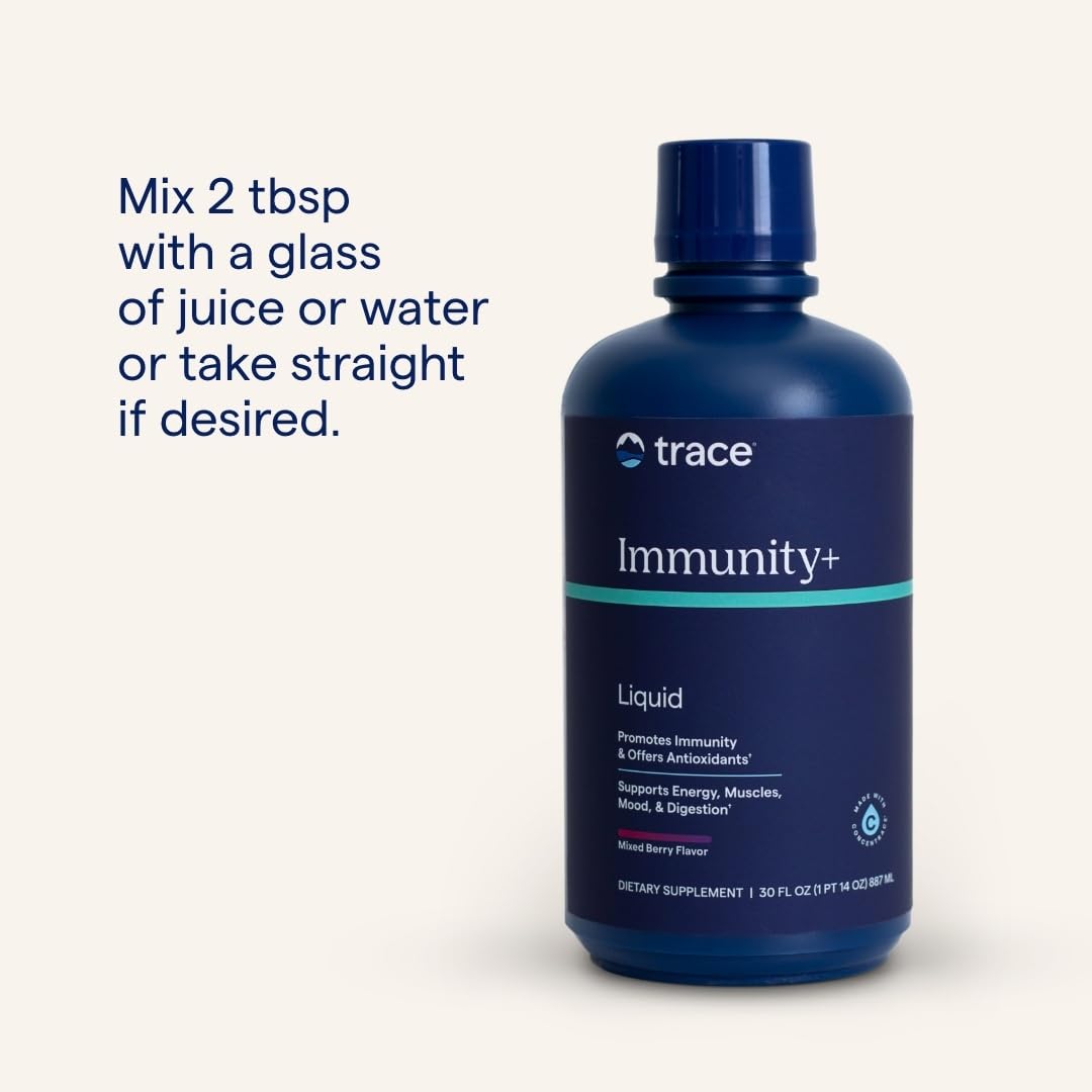 Trace Minerals Immunity Plus Daily Liquid Immune Support with Elderberry & Zinc