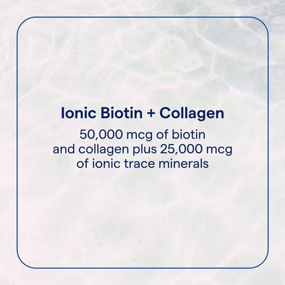 Trace Minerals Ionic Biotin + Collagen - Liquid Hair & Nails Support (Strawberry Mango, 2 oz)