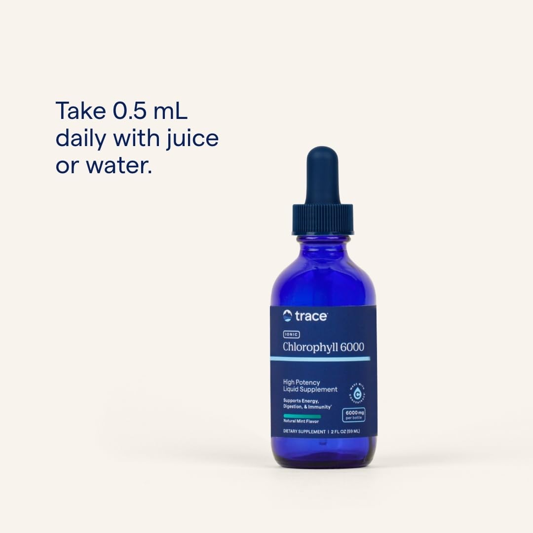 Trace Minerals Concentrated Ionic Chlorophyll - Liquid Chlorophyll Supplement for Cell Health, Digestive System & Energy Support - Immune Support - Gluten-Free - Vegan - Natural Mint 2 fl oz (120 Servings)