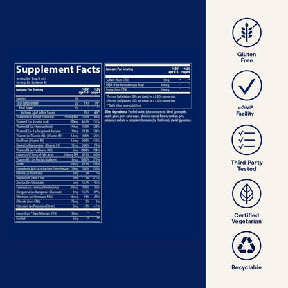 Trace Minerals Children's Multivitamin - Immune Support, Gluten-Free Citrus Punch (8 fl oz, 48 Servings)