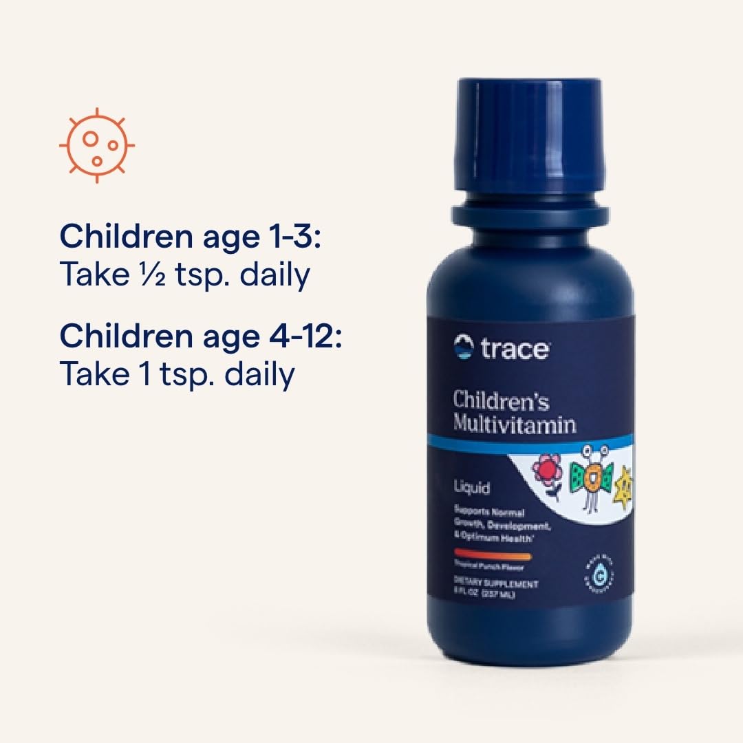 Trace Minerals Children's Multivitamin - Immune Support, Gluten-Free Citrus Punch (8 fl oz, 48 Servings)