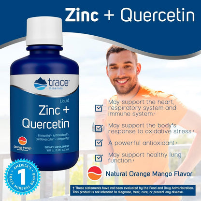 Trace Minerals Liquid Zinc Plus Quercetin - Immune & Digestive Health