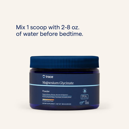 Trace Minerals Magnesium Glycinate Powder – Sleep Support, Orange Dream, 180g