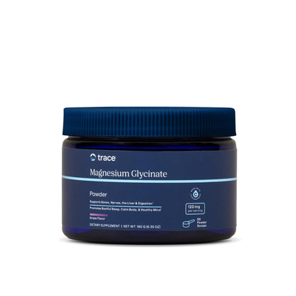 Trace Minerals Magnesium Glycinate Powder – Daily Magnesium for Sleep Support | Calming Bedtime Drink (Grape, 180g, 60 Servings)