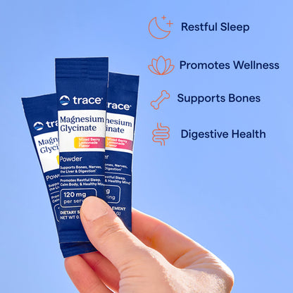 Trace Minerals Magnesium Glycinate – Bedtime Sleep Support, Mixed Berry Lemonade, 30 Servings