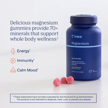 Trace Minerals Magnesium Gummies – Calming Mindset, Watermelon Flavor, 120 Count (Kids & Adults)