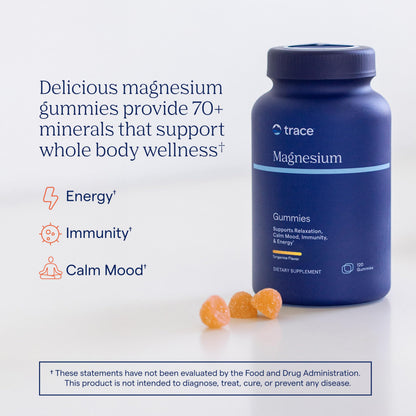 Trace Minerals Magnesium Gummies - Calm Mindset for Kids & Adults, Peach