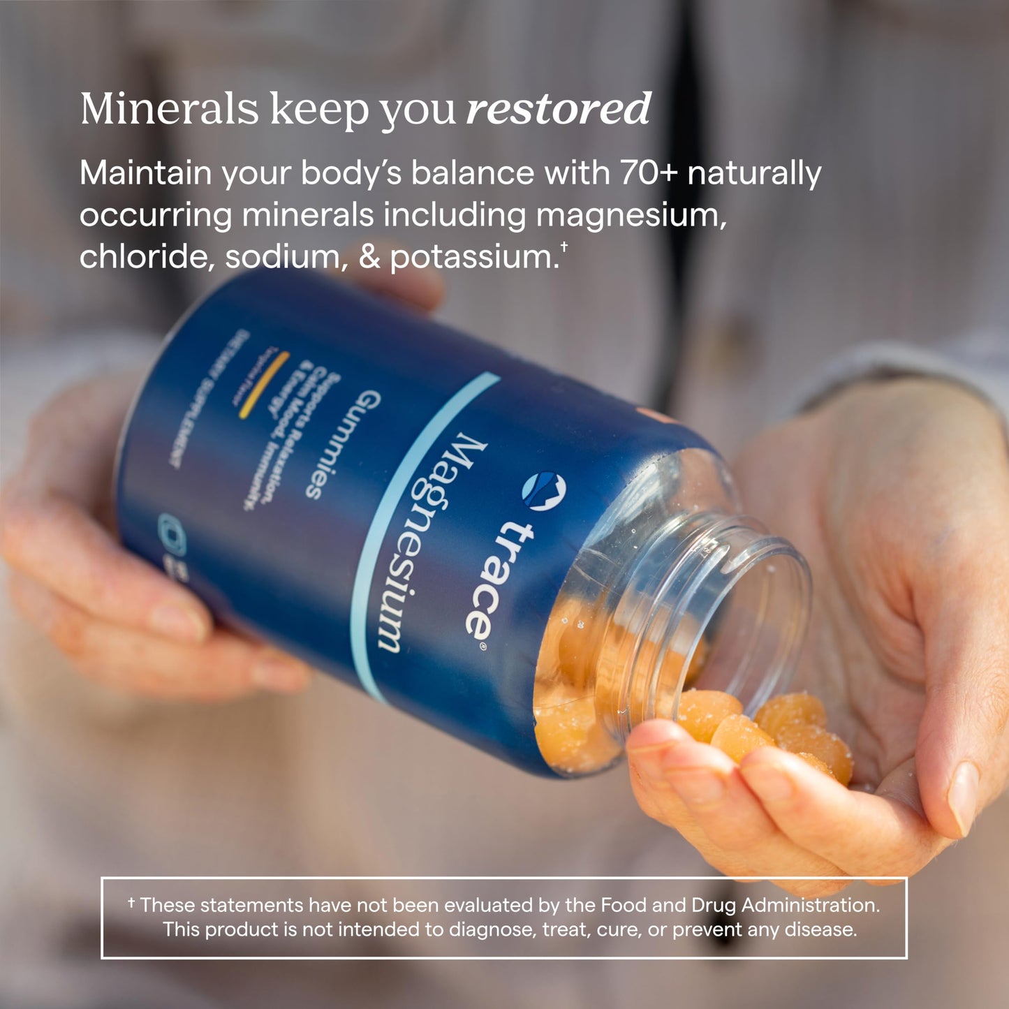 Trace Minerals Magnesium Gummies - Calm Mindset for Kids & Adults, Peach