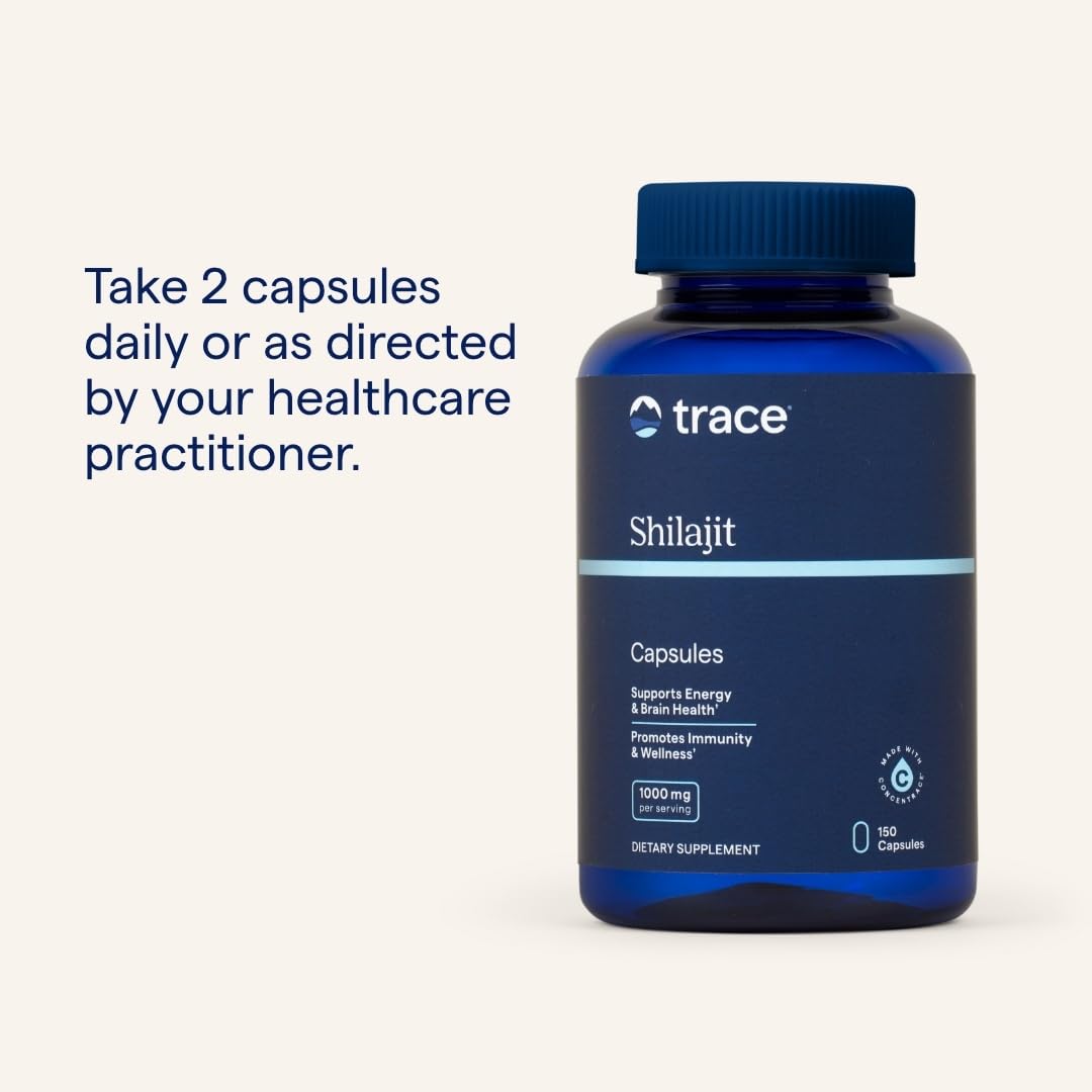 Trace Minerals Shilajit Capsules - Immunity & Energy Support | 150 Count (75 Servings)