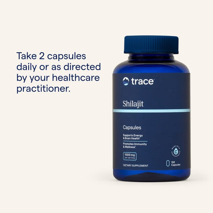 Trace Minerals Shilajit Capsules - Immunity & Energy Support | 150 Count (75 Servings)