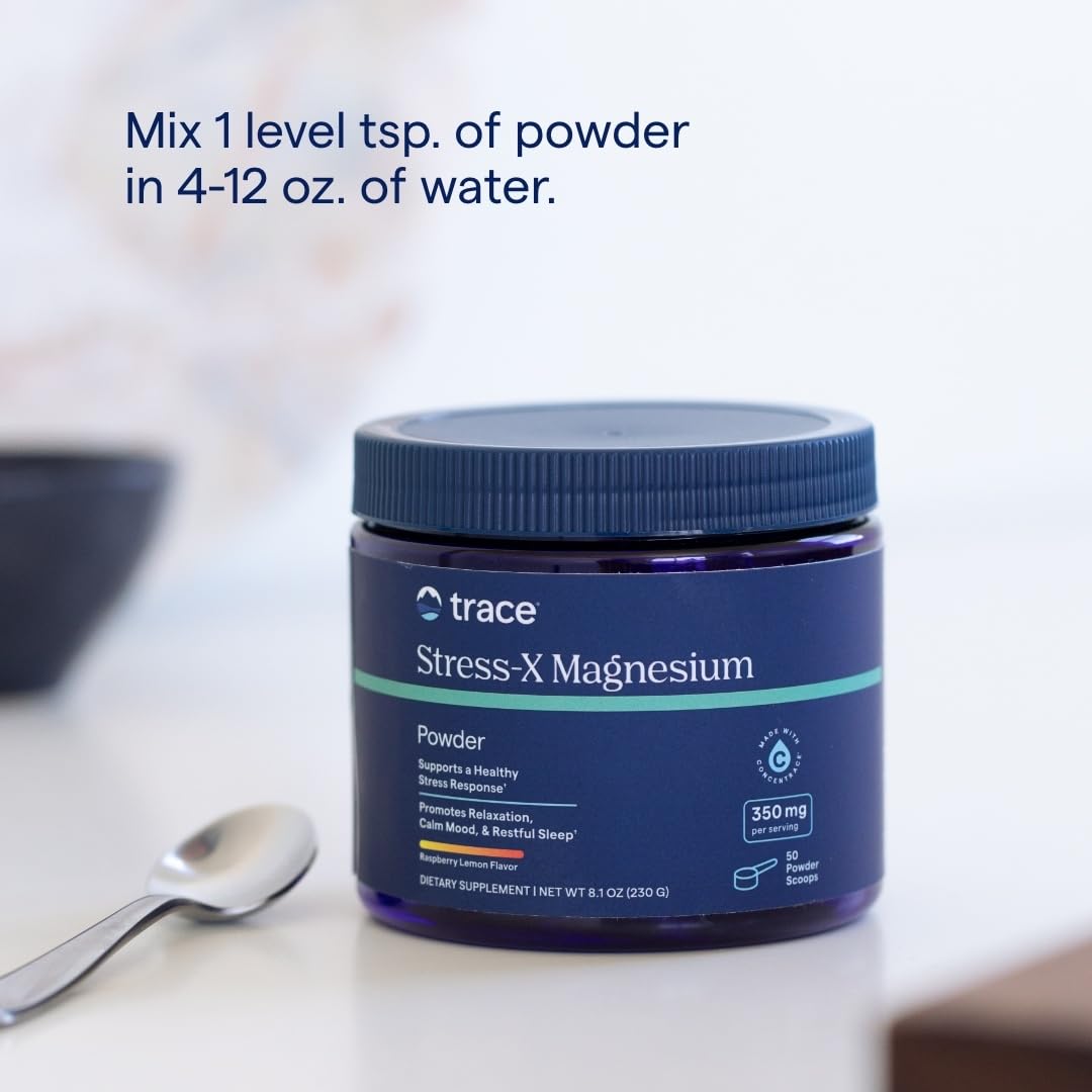 Trace Minerals Stress-X Magnesium Powder Raspberry Lemon (8.5 oz) – Stress Relief & Sleep Support