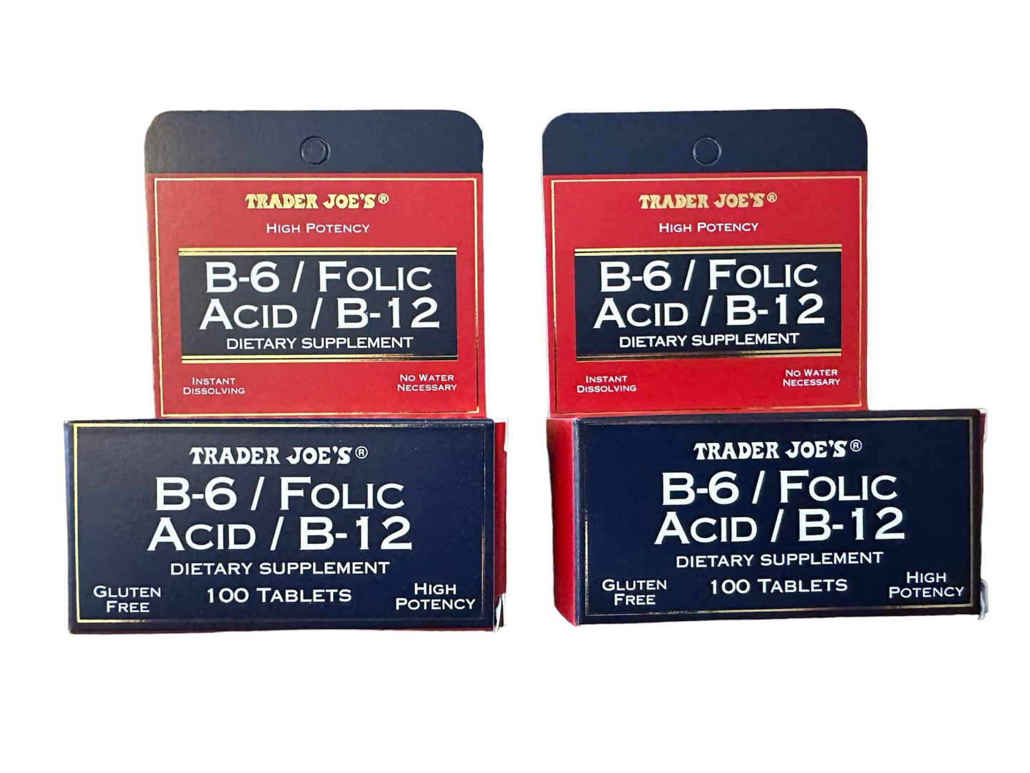 Trader Joe's B-6, Folic Acid & B-12 Supplement – 200 Tablets (2-Pack)