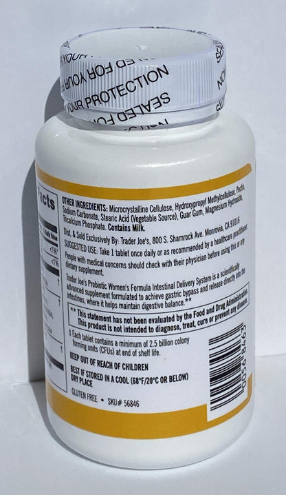 Trader Joe's Probiotic Women's Formula - 2.5 Billion CFU per Tablet, 30 Tablets