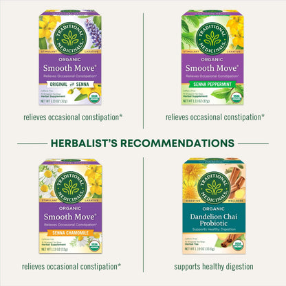 Traditional Medicinals Smooth Move Senna Laxative Capsules – Organic, Non-GMO, 50 Count (Pack of 6)