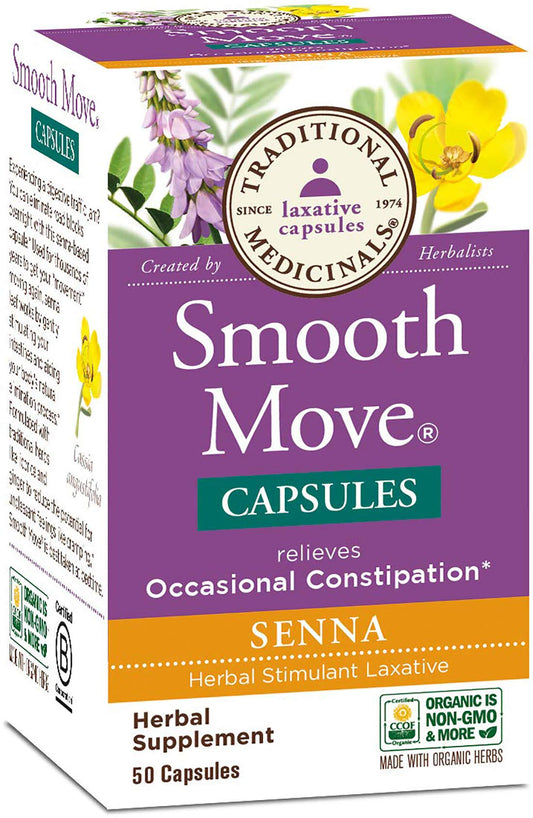 Traditional Medicinals - Smooth Move Senna, 50 Capsules | Organic & Pharmacopoeia Quality BritishVita | Premium UK Vitamins & Wellness Supplements