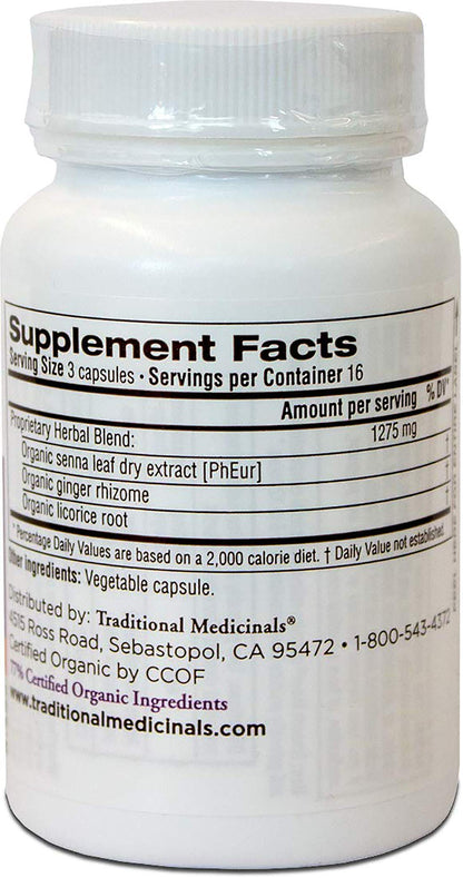 Traditional Medicinals - Smooth Move Senna, 50 Capsules | Organic & Pharmacopoeia Quality