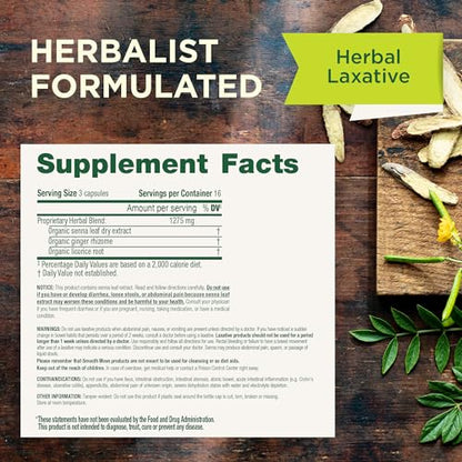 Traditional Medicinals Smooth Move Laxative Capsules – Organic Senna, 50 Caps