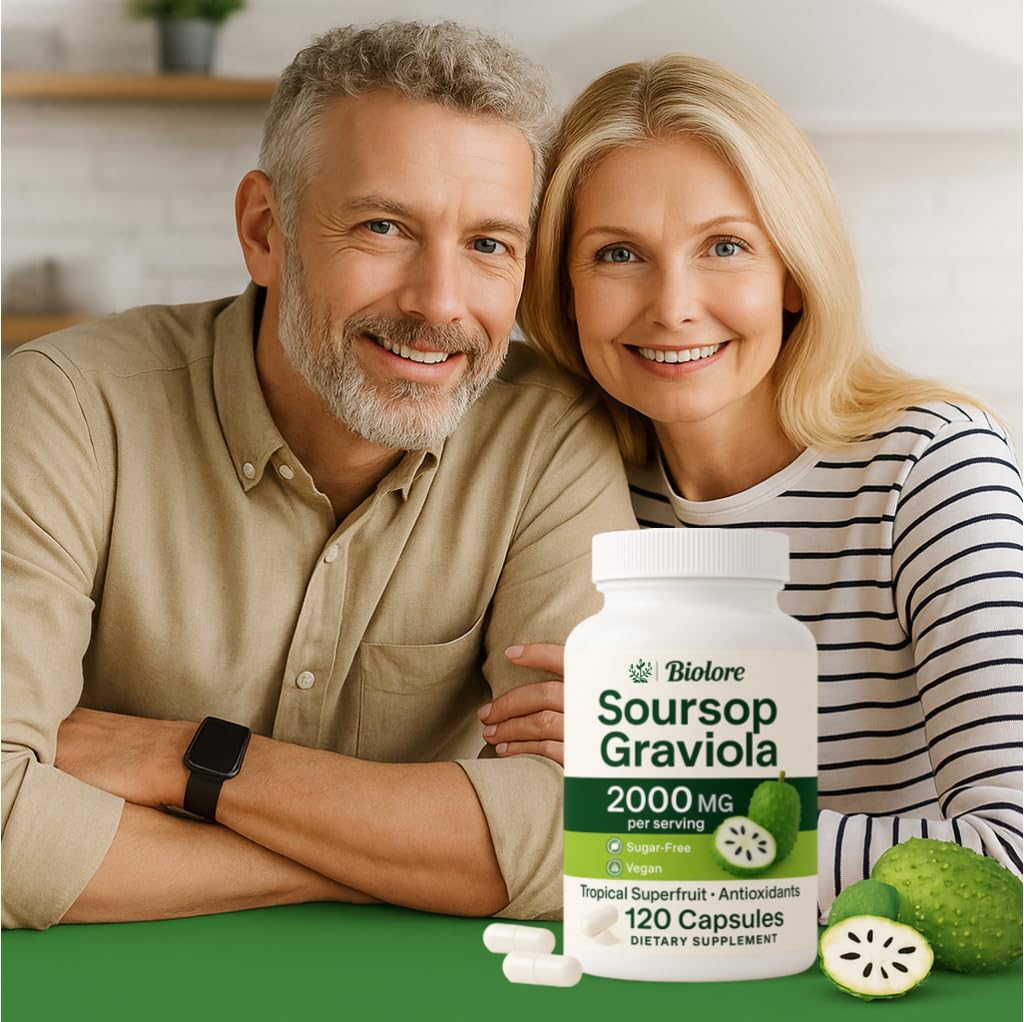 Biolore Pure Soursop Graviola Capsules – 120 Count, Vegan, Gluten Free