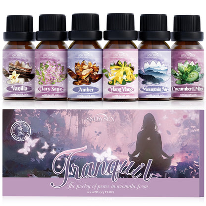 Tranquil Diffuser Oils – SNOWSEN Essential Oil Set for Diffusers, Soap & Candle Making