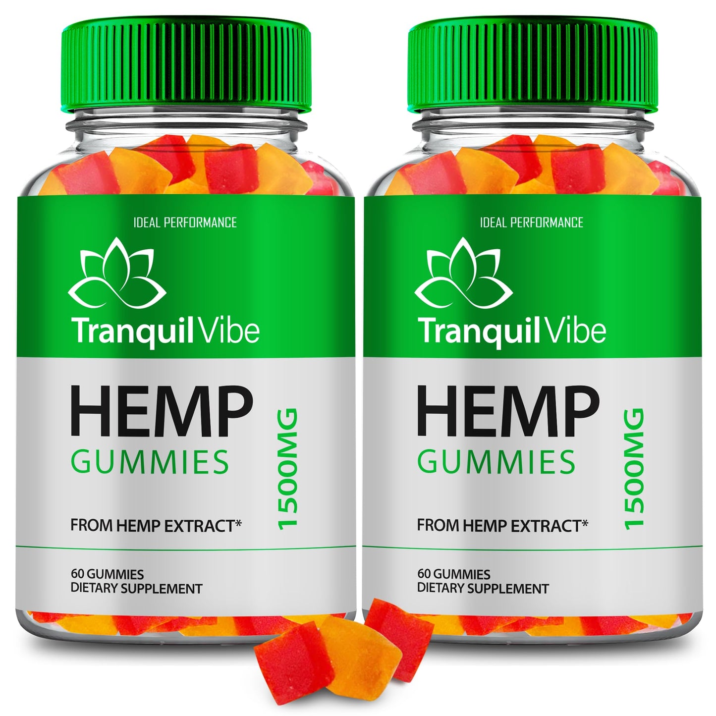 Tranquil Vibe Hemp Gummies - Official Maximum Strength All Natural Health & Wellness (2 Pack)