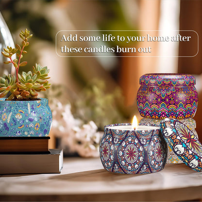 TranquilBliss Scented Candle Set | 4 Pack Soy Wax Candles, 120H Burn Time