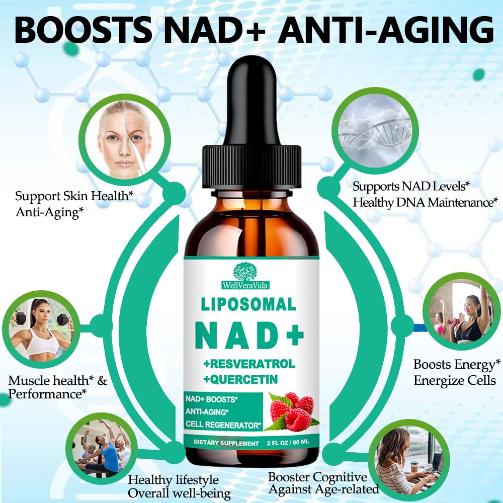 NAD Supplements for Women & Men | Liposomal NR NAD+ 900mg + Resveratrol