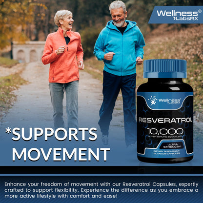 WELLNESS LABSRX Resveratrol 120 Capsules – Trans-Resveratrol for Heart & Brain Health (Vegan, Keto)