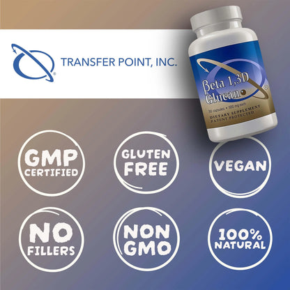 Transfer Point Immune Support Supplement – Highly Purified Beta Glucan 500 mg Capsule (Pack of 1) BritishVita | Premium UK Vitamins & Wellness Supplements