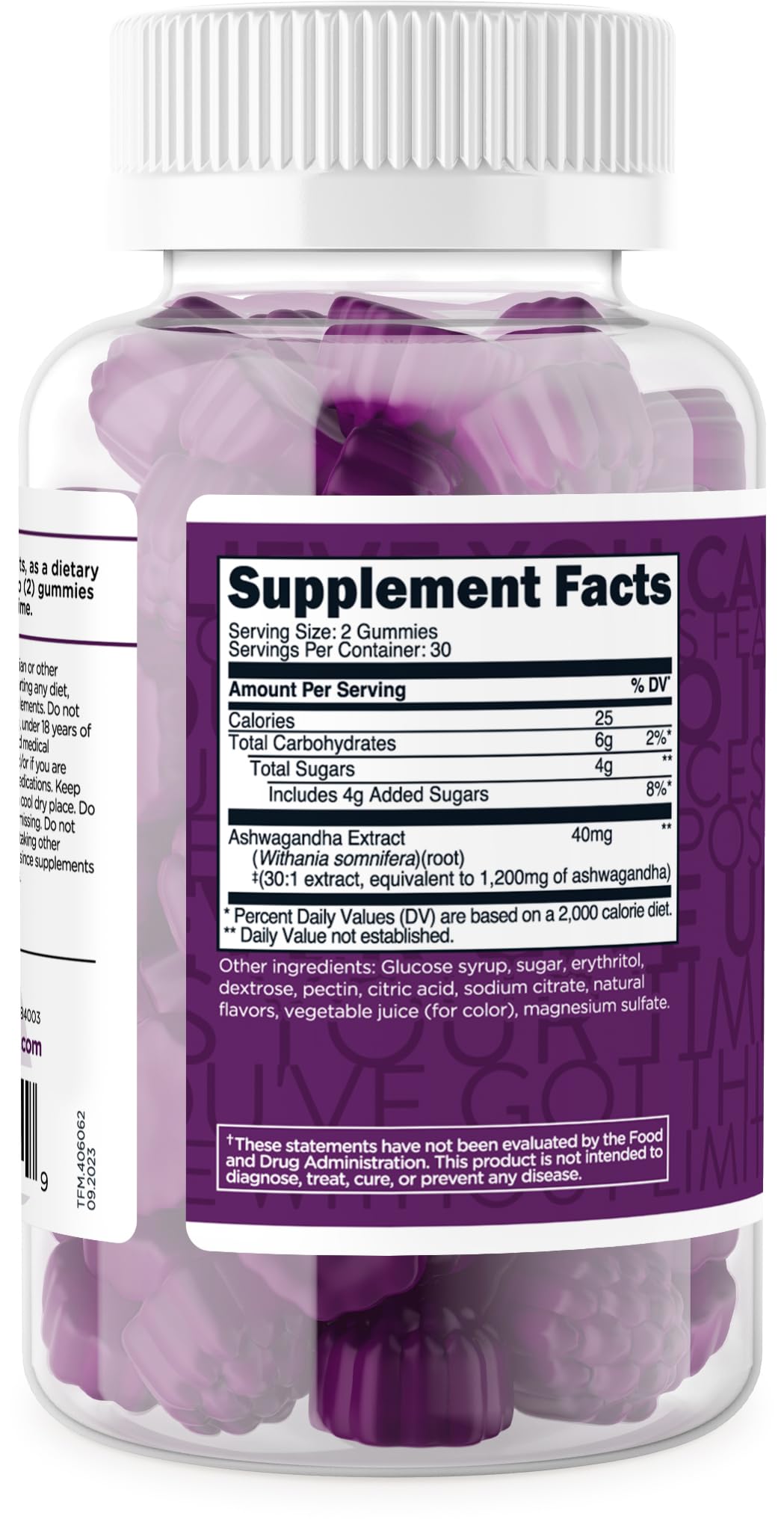 TransformHQ Ashwagandha Gummies 1,200mg – 60 Gummies (30 Servings) | Mixed Berry, Gluten Free, Non-GMO